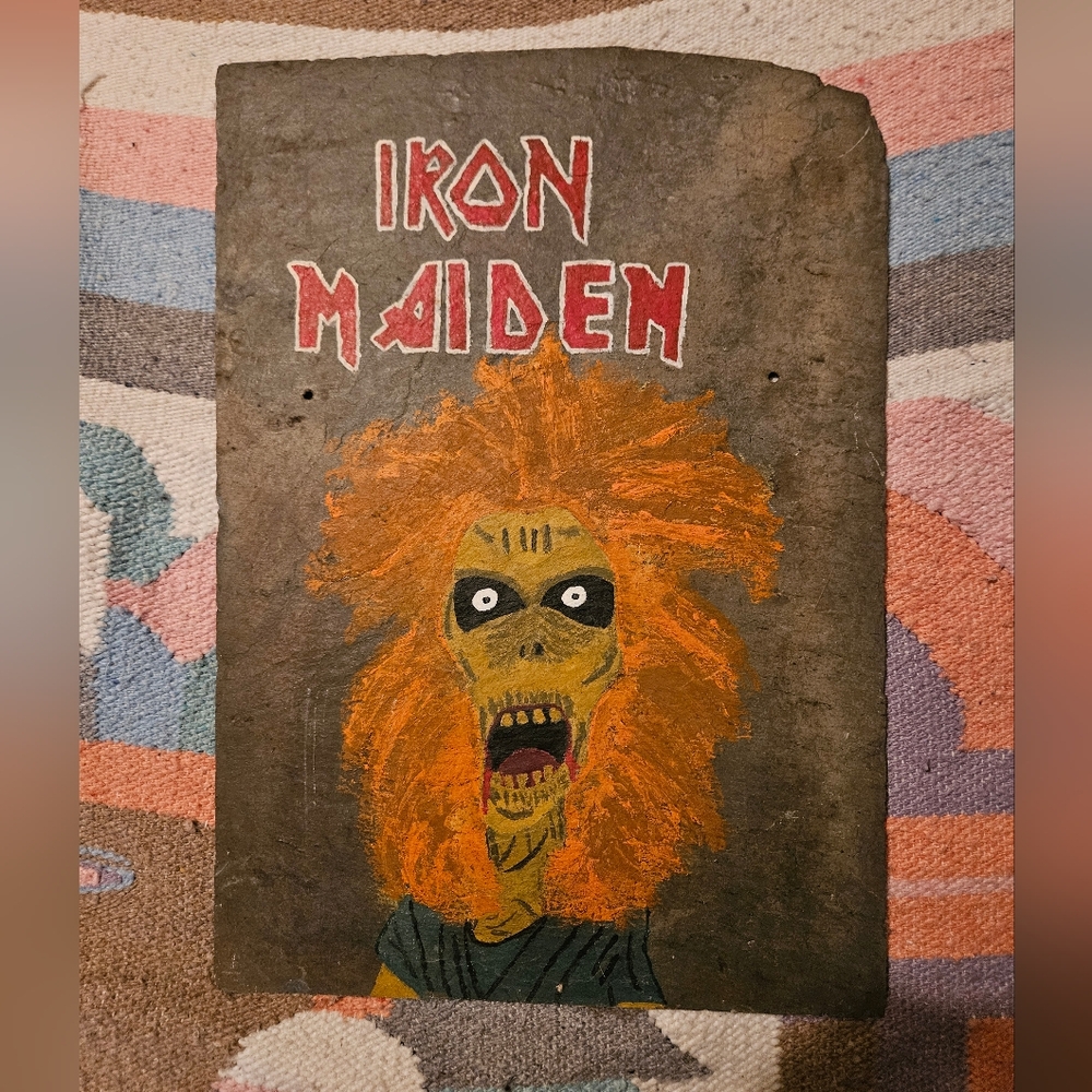 Iron Maiden Eddie zombie 14x20" Slate custom made Vintage From 80's